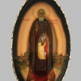 Сергий Радонежский Лаковая миниатюра икона Сергий Радонежский